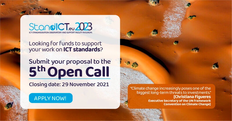 5th Open Call funding European Experts in ICT standardisation